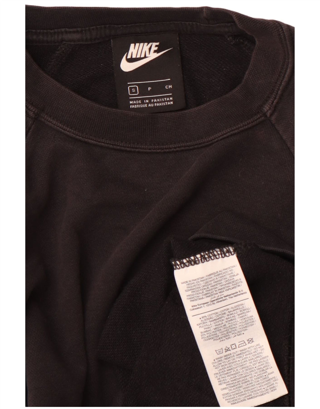 Nike Womens Oversized Sweatshirt Jumper UK 10 Small Black Cotton