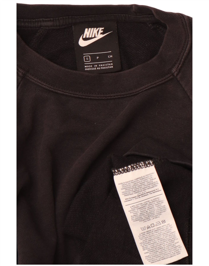 Nike Womens Oversized Sweatshirt Jumper UK 10 Small Black Cotton