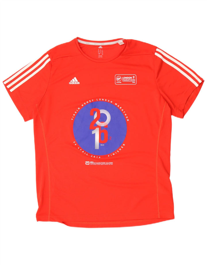Adidas Mens Climalite Graphic T-Shirt Top Large Red Polyester
