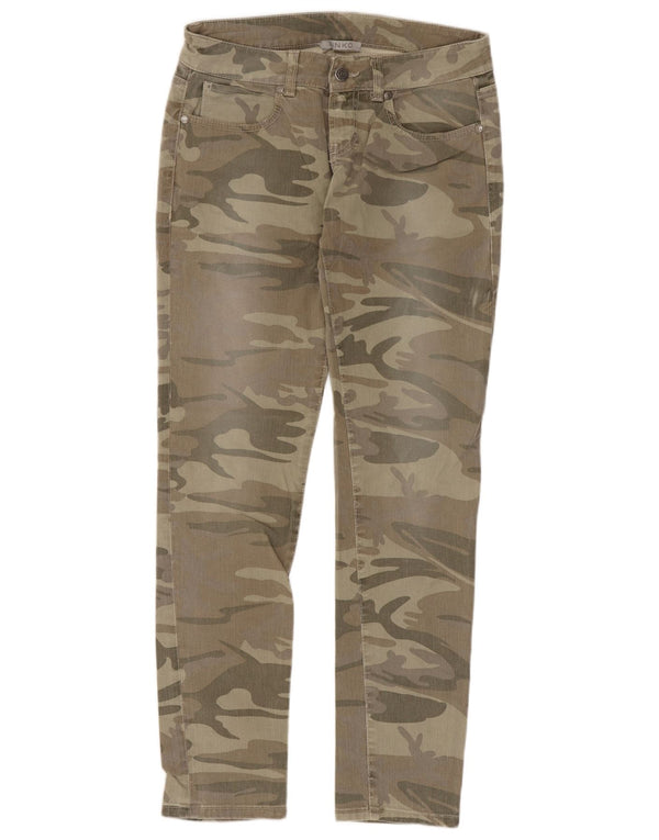 Pinko Womens Skinny Jeans W27 L28 Green Camouflage Cotton