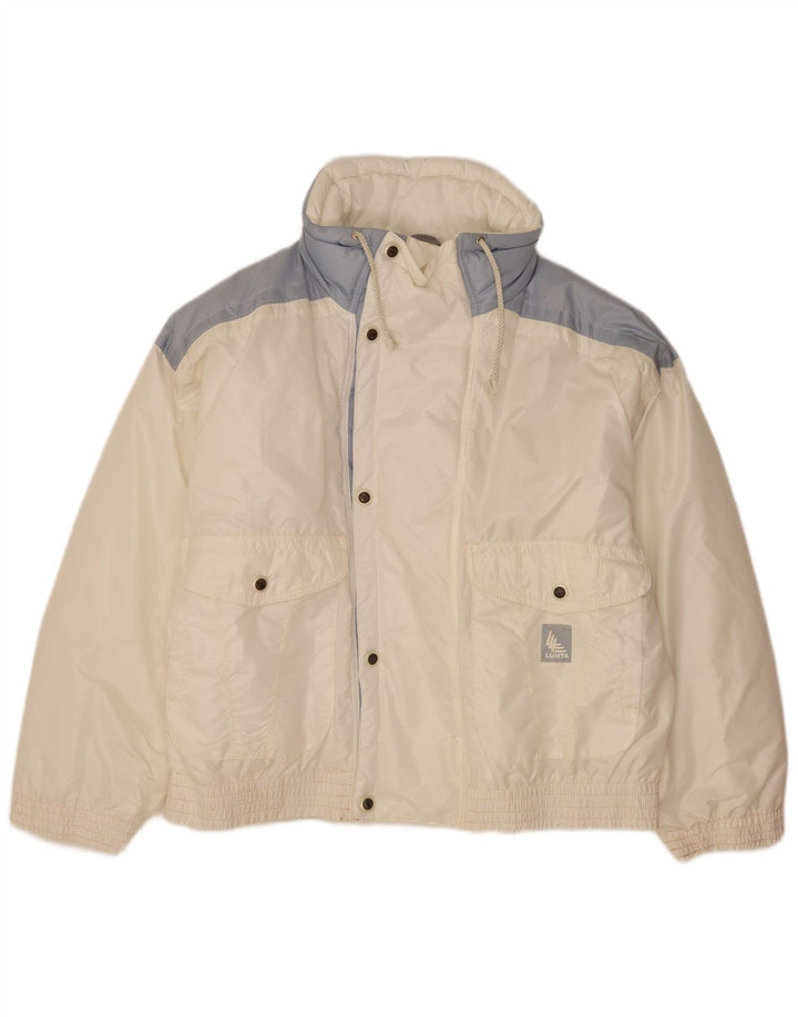 Luhta Mens Loose Fit Padded Jacket UK 42 Large White Colourblock Polyester