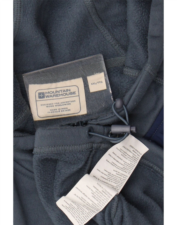 MOUNTAIN WAREHOUSE Mens Zip Hoodie Sweater 2XL Blue Polyester