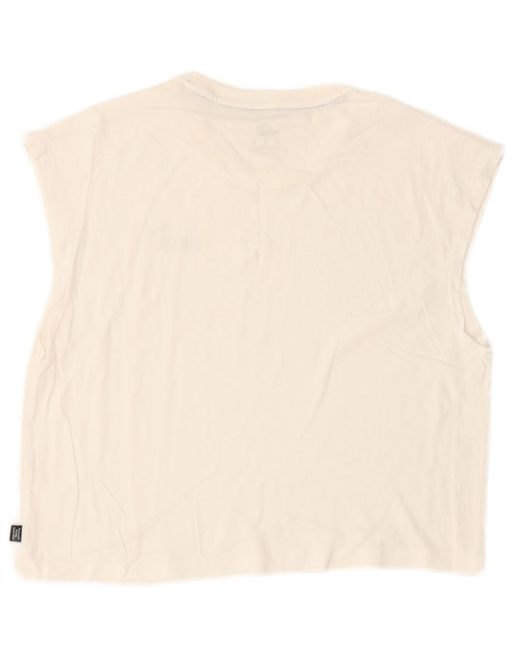 PUMA Womens Oversized Graphic Vest Top UK 6 XS White