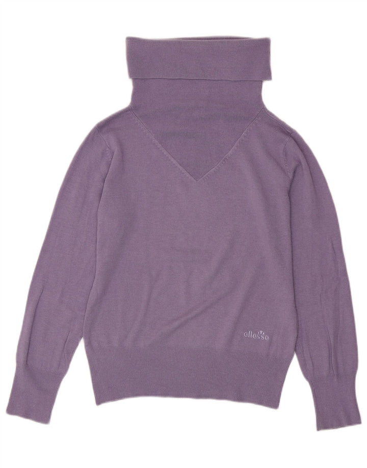 ELLESSE Womens Roll Neck Jumper Sweater IT 46 Large Purple Modal