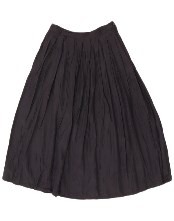 Stefanel Womens High Waist Pleated Skirt IT 42 Medium W26 Black Viscose