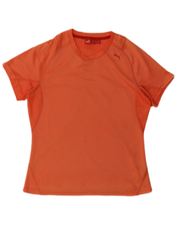 Puma Womens T-Shirt Top UK 12 Medium Orange Polyester