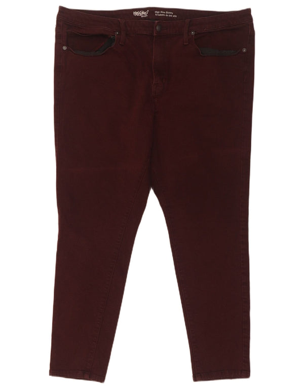 Mossimo Womens High Rise Skinny Jeans US 18 2XL W34 L27 Maroon Cotton