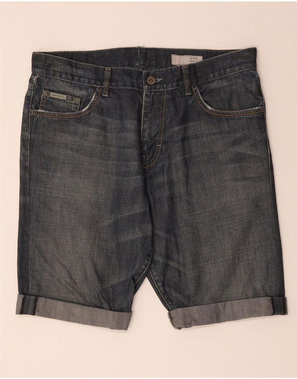 CALVIN KLEIN Mens Denim Shorts W34 Large  Blue