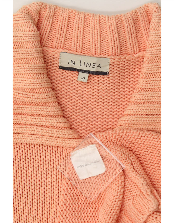 VINTAGE Womens Cardigan Sweater IT 42 Medium Orange Cotton Vintage Vintage and Second-Hand Vintage from Messina Hembry 