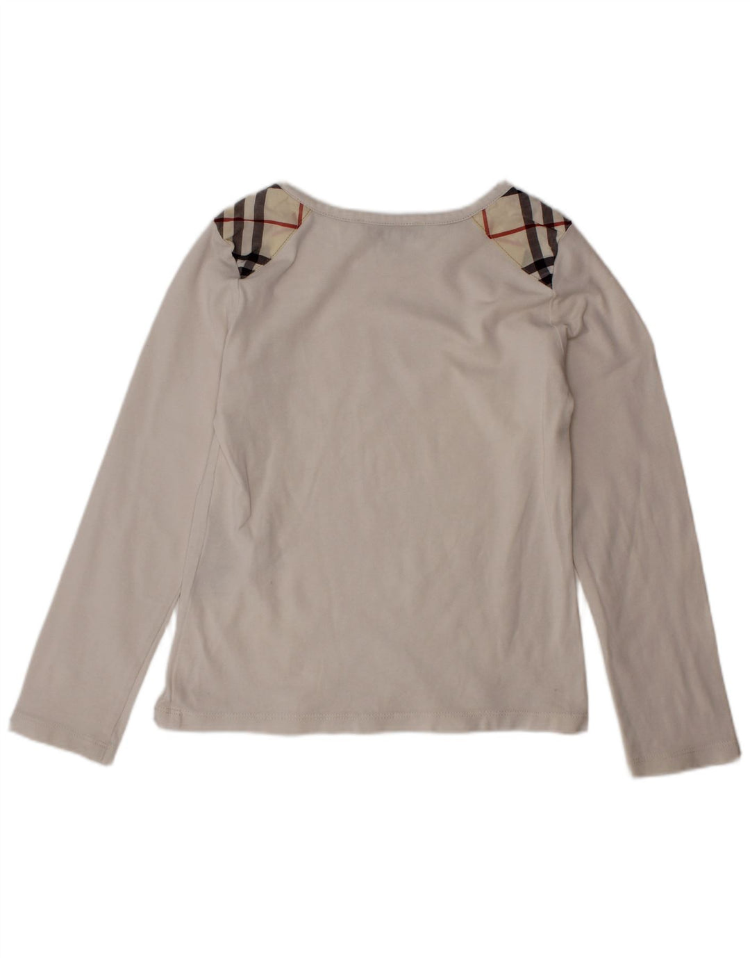 BURBERRY Girls Top Long Sleeve 5-6 Years White Check