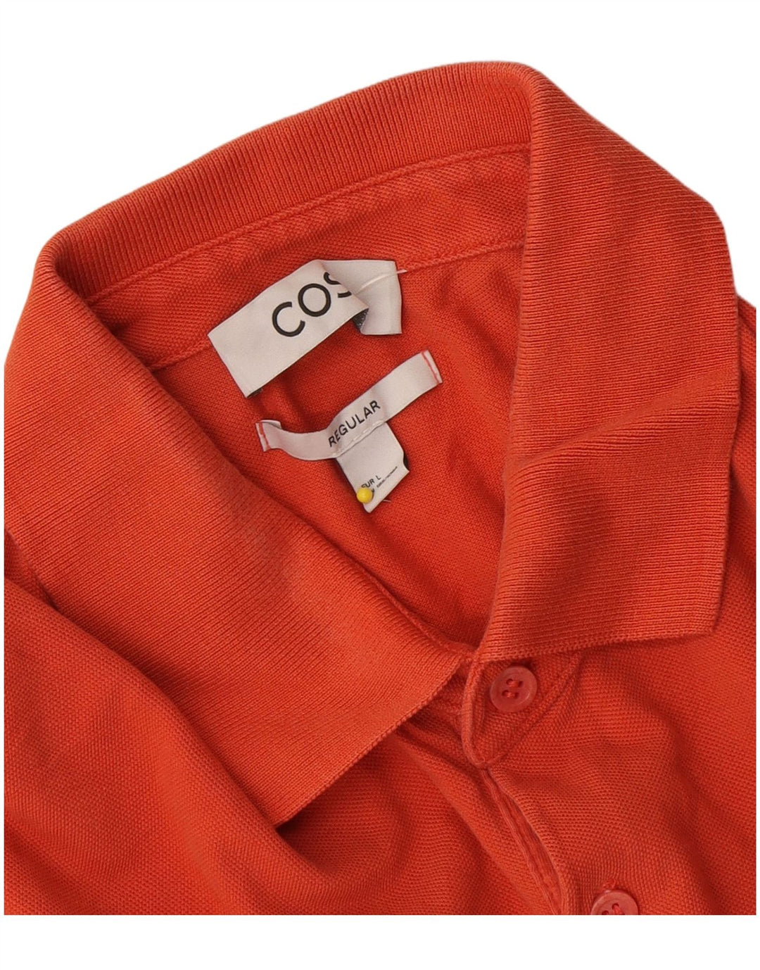 Cos Mens Regular Polo Shirt Large Orange