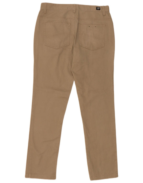 Lee Mens Slim Casual Trousers W32 L32 Beige Cotton