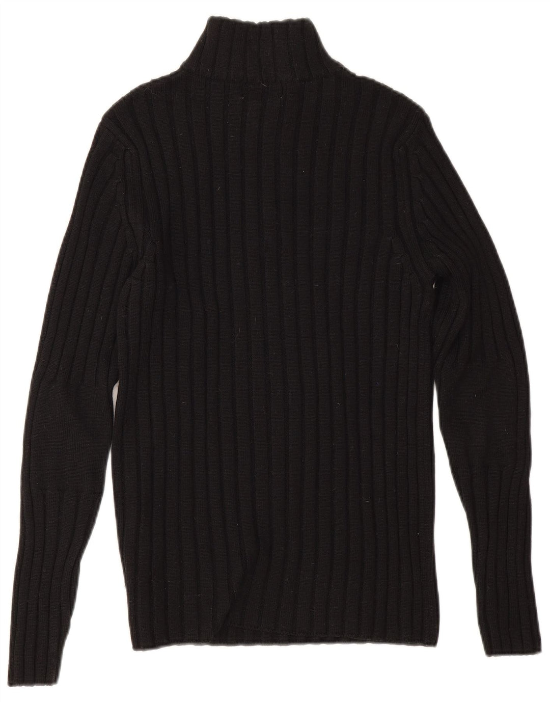 Rifle Mens Zip Neck Jumper Sweater Medium Black Wool