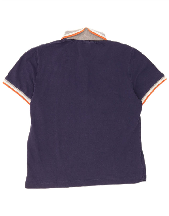 Lacoste Mens Polo Shirt Size 4 Medium Navy Blue Cotton