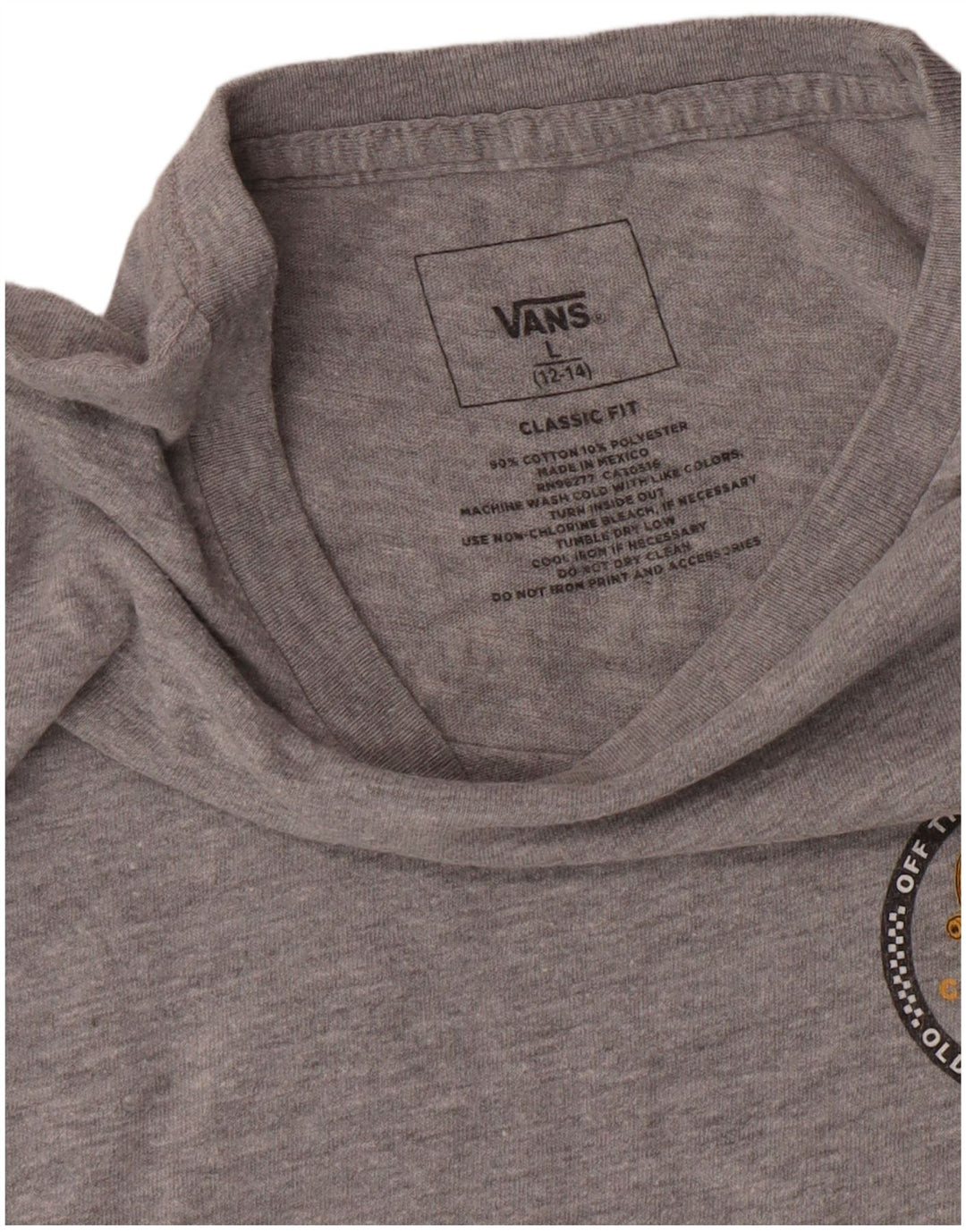 Vans Boys Classic Fit Graphic T-Shirt Top 12-13 Years Large Grey Cotton