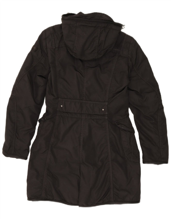 PEUTEREY Womens Hooded Padded Coat IT 40 Small Black Polyamide