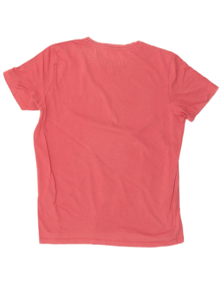 Jack & Jones Mens Graphic T-Shirt Top Large Pink Cotton