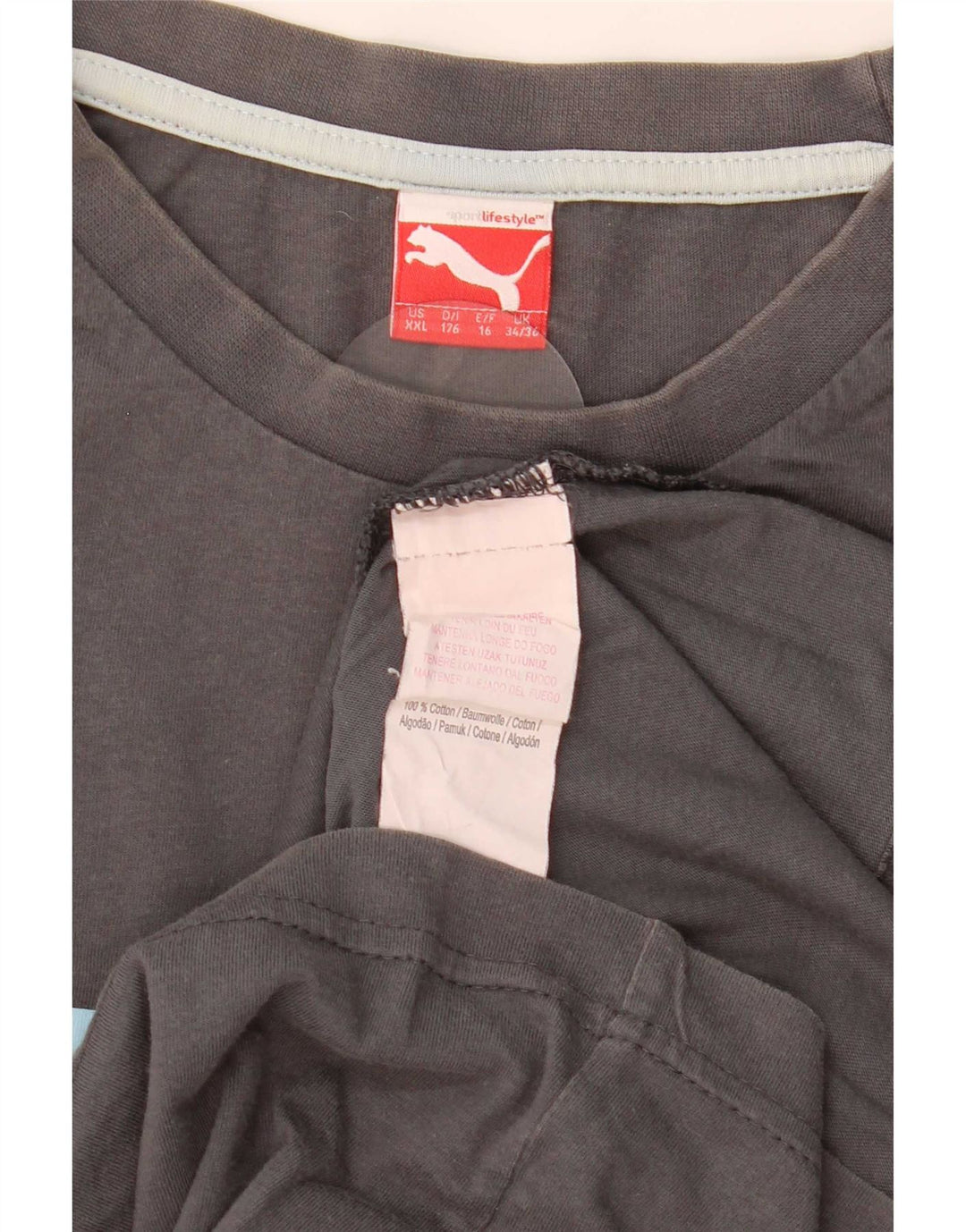 Puma Boys Graphic Vest Top 15-16 Years Grey Cotton