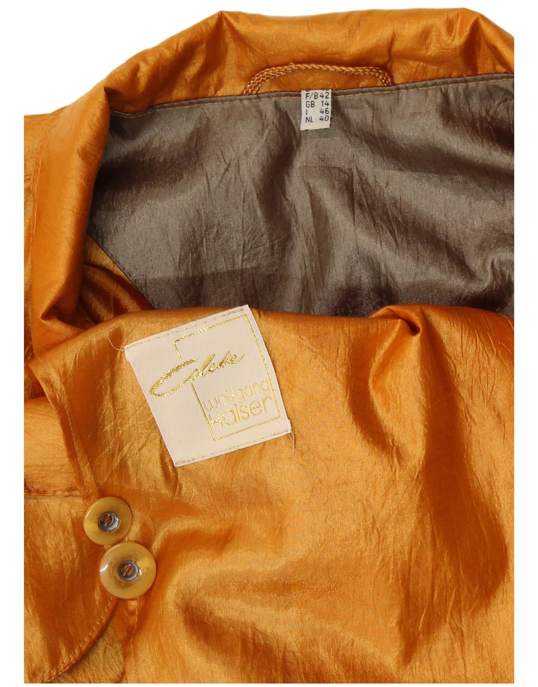 COLETTE WOLFGANG KAISER Womens Oversized Overcoat UK 14 Large Gold