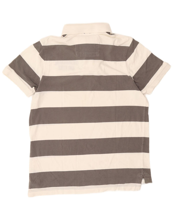 Abercrombie & Fitch Mens Muscle Graphic Rugby Polo Shirt XL Grey Striped
