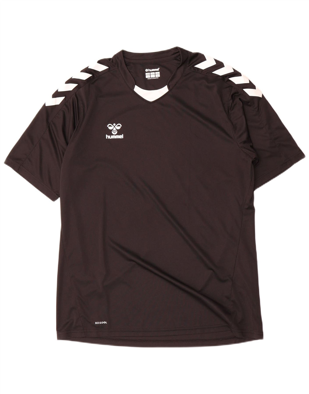 Hummel Mens Graphic T-Shirt Top Large Black Colourblock Polyester