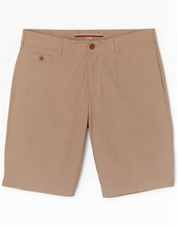 Cerruti Mens Chino Shorts W36 Large Beige Pinstripe Cotton