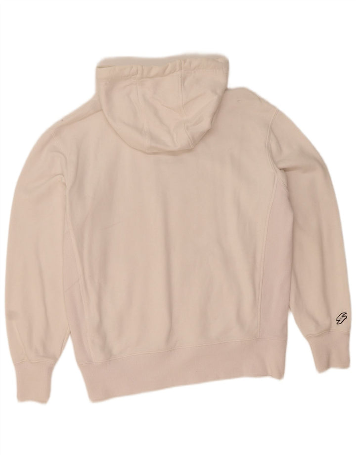 Superdry Mens Hoodie Jumper Medium White Cotton