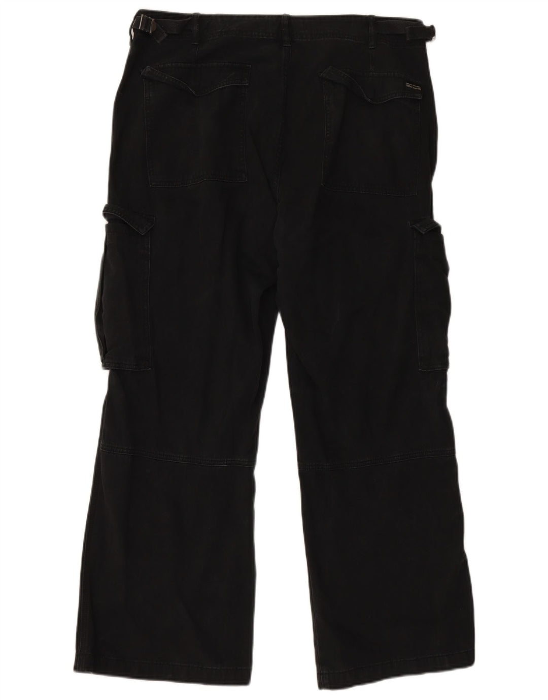 DIESEL Womens Straight Cargo Trousers US 16 2XL W36 L30 Black Cotton