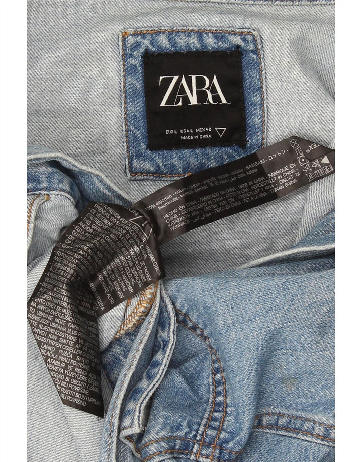 Zara Mens Denim Jacket UK 40 Large Blue Cotton