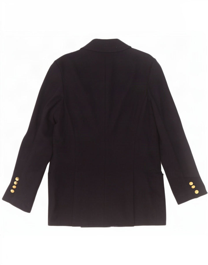 Herno Womens 2 Button Blazer Jacket IT 44 Medium Navy Blue Wool