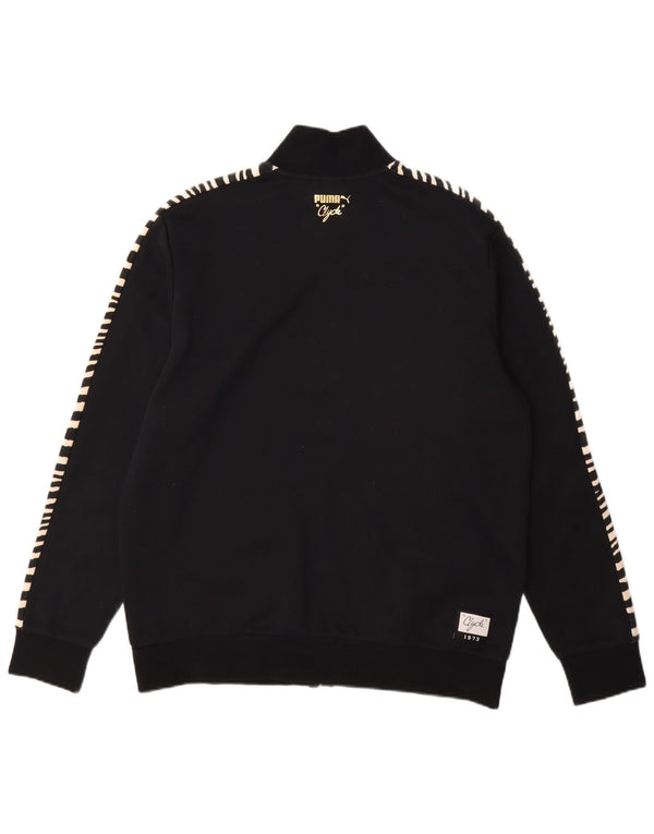 PUMA Mens Clyde Tracksuit Top Jacket Large Black Animal Print Polyester