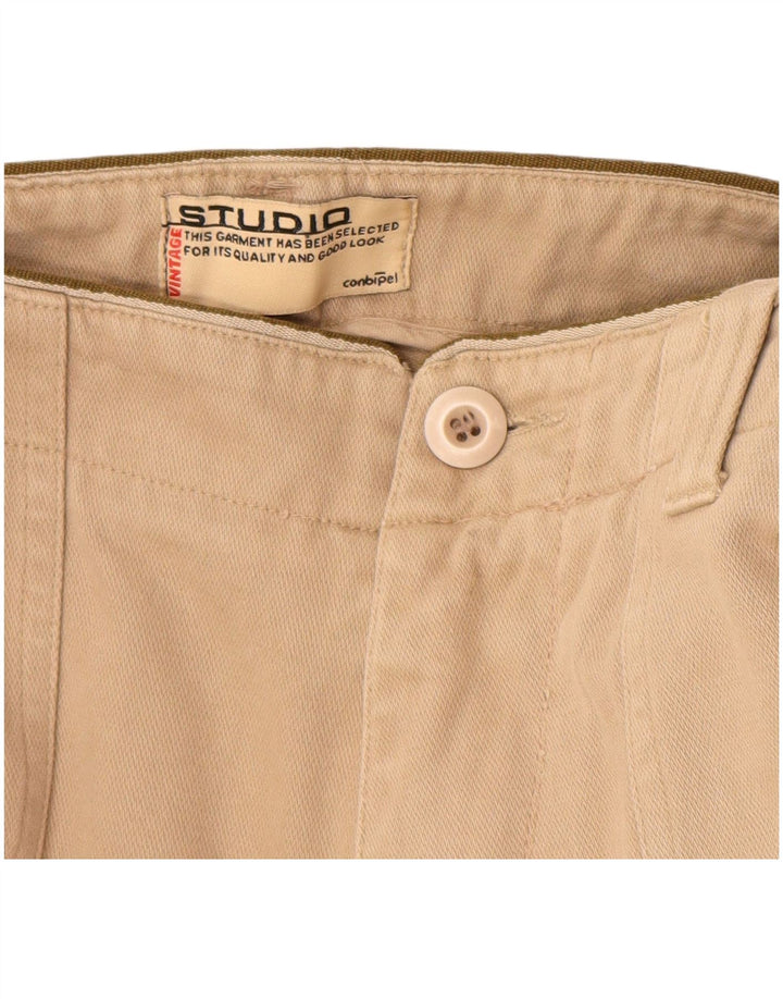 CONBIPEL Mens Straight Chino Trousers IT 50 Large W32 L31 Beige Cotton