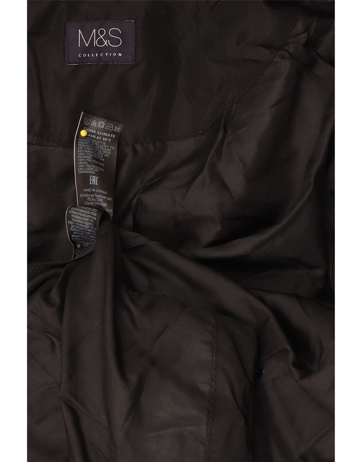 Marks & Spencer Womens Hooded Padded Jacket UK 14 Medium Black Polyester
