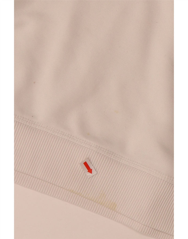 ADIDAS Mens Climalite Sweatshirt Jumper Large White Colourblock Polyester