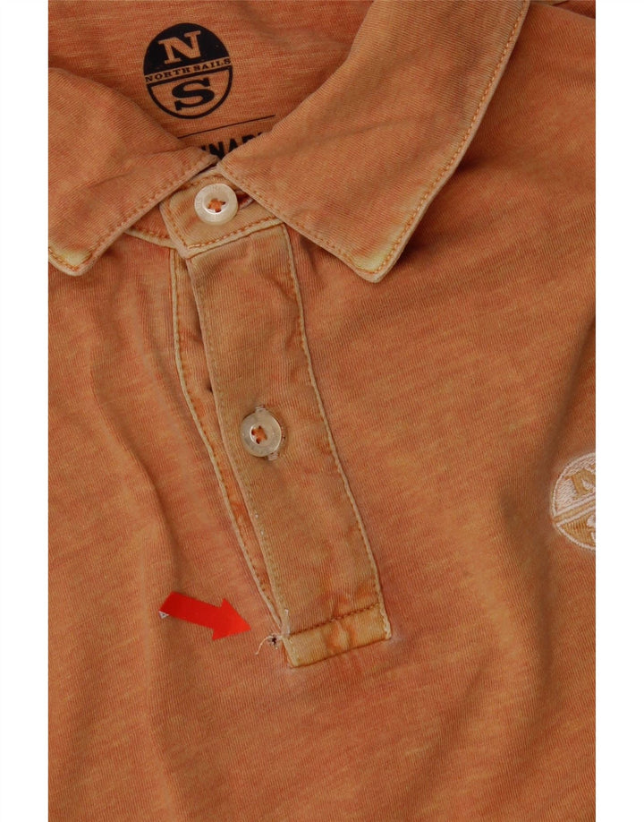 North Sails Mens Regular Fit Polo Shirt Small Orange Cotton