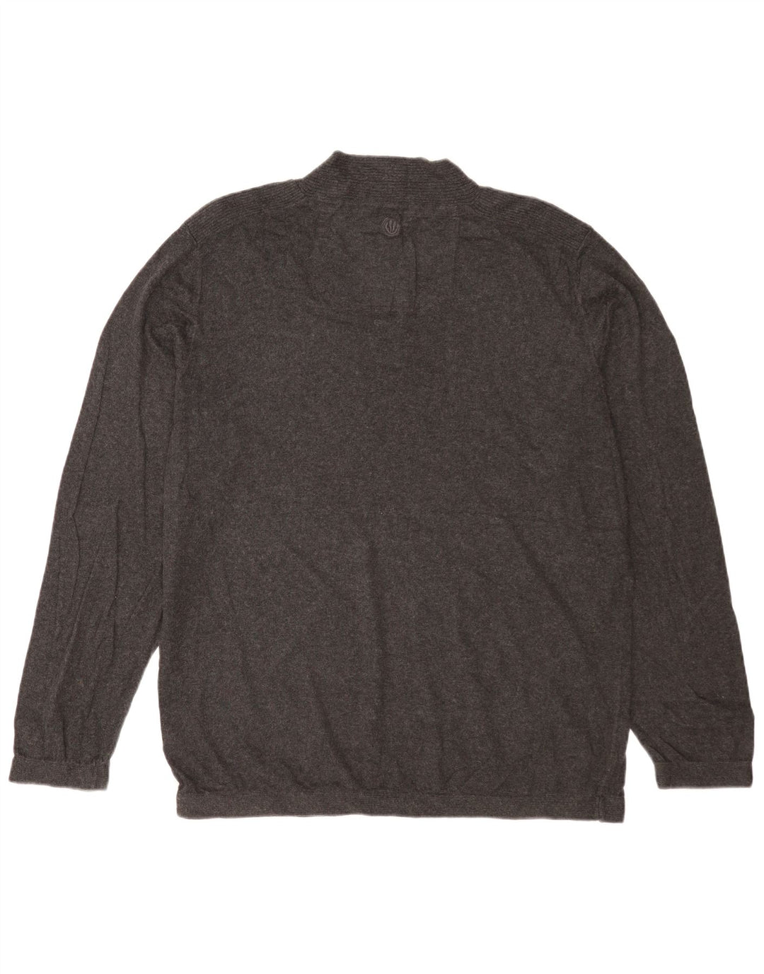 Fat Face Mens Button Neck Jumper Sweater XL Grey Cotton