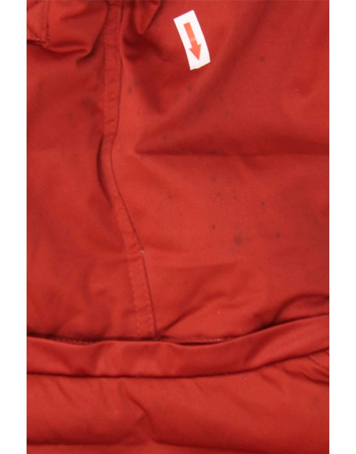 Zara Mens Hooded Crop Padded Jacket UK 40 Medium Red Polyester