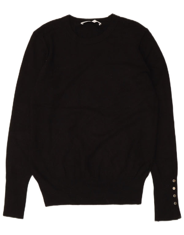 ZARA Womens Boat Neck Jumper Sweater UK 12 Medium Black Viscose