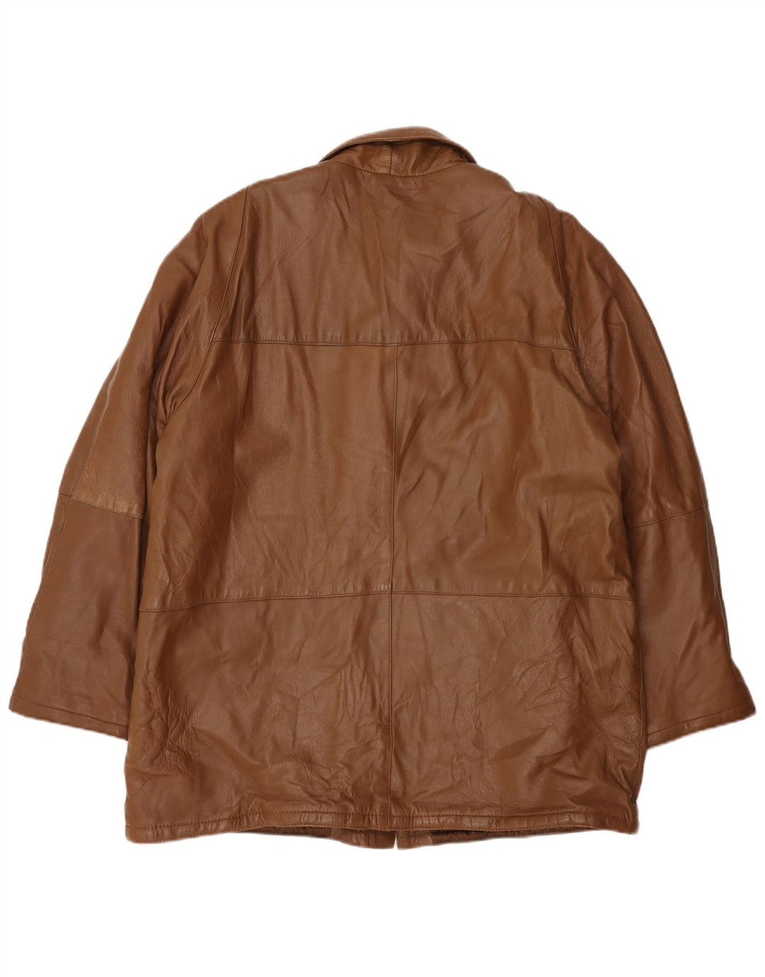Vintage Mens Leather Jacket IT 58 4XL Brown Leather