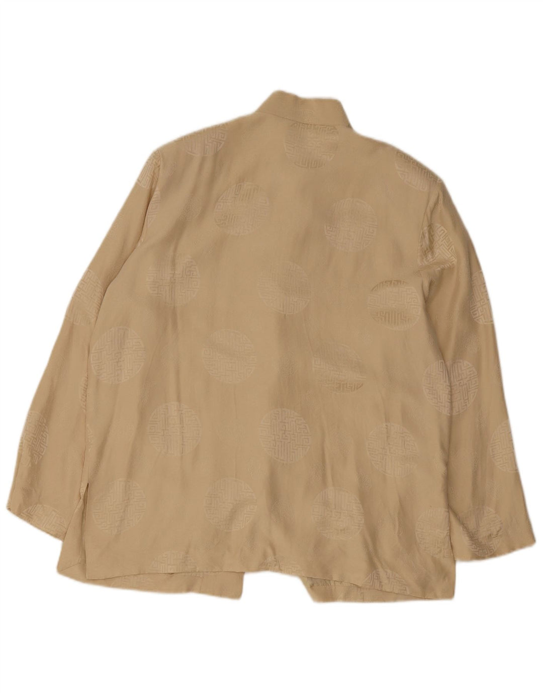 Balloon Womens Abstract Pattern Shirt Blouse IT 42 Medium Beige Silk