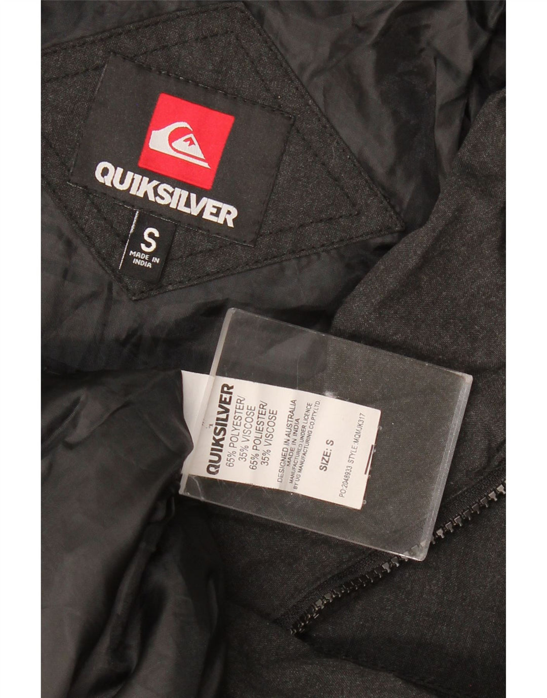 QUIKSILVER Mens Military Bomber Jacket UK 36 Small Grey Polyester