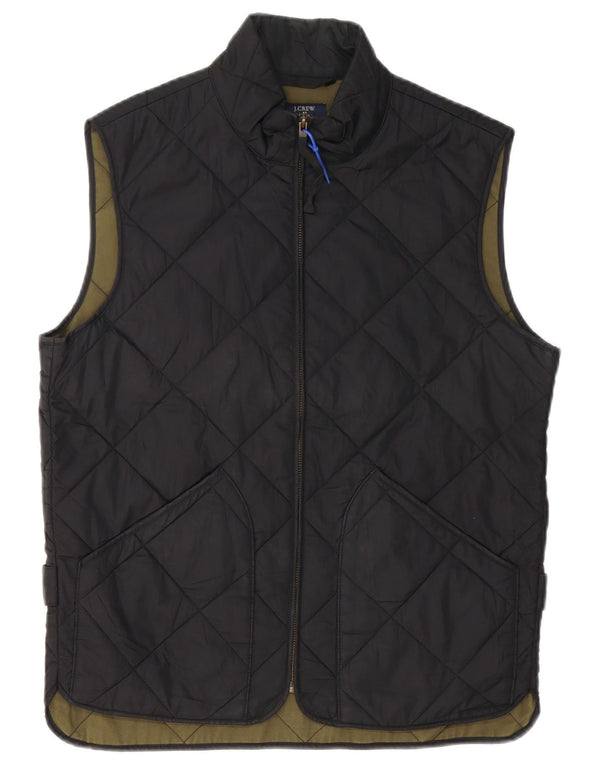 J. CREW Mens Quilted Gilet UK 36 Small Black Polyester