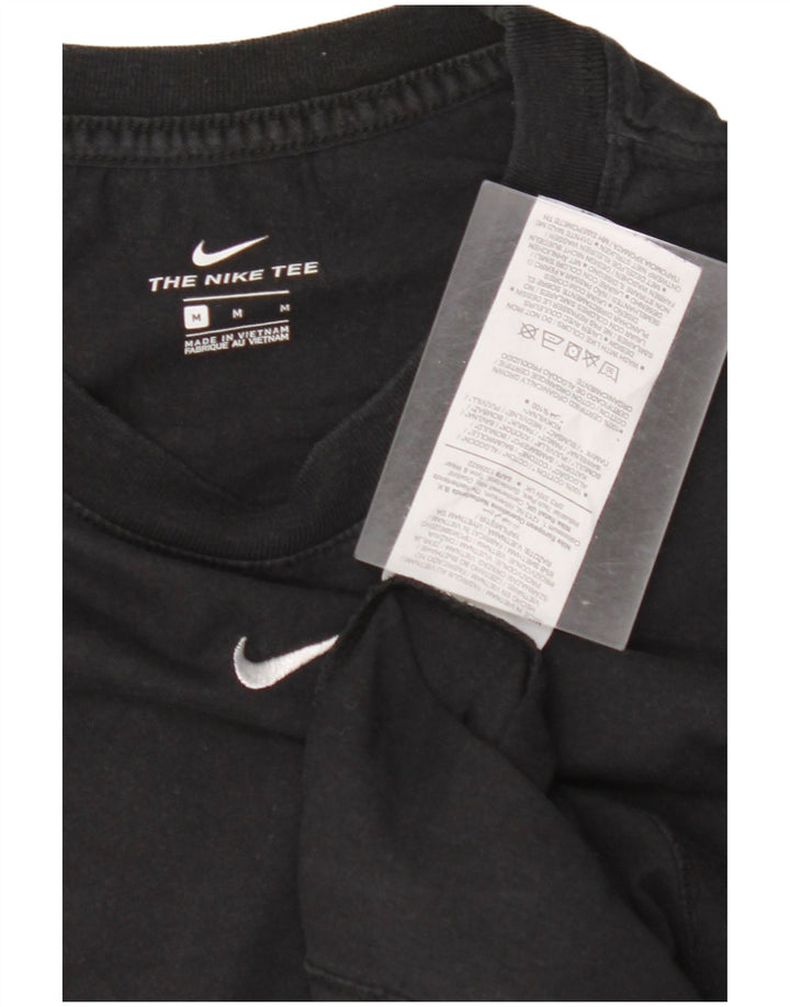 NIKE Womens T-Shirt Top UK 14 Medium Black Cotton