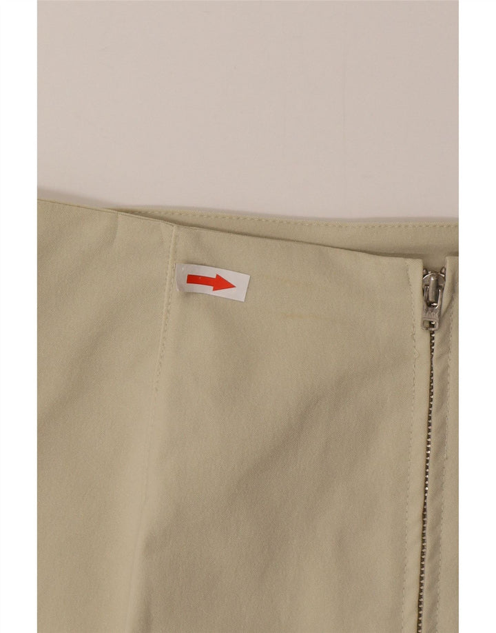 Vintage Womens Mini Skirt Large W30 Beige Polyamide