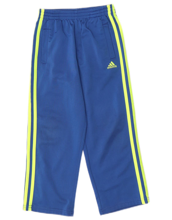 Adidas Boys Tracksuit Trousers 4-5 Years Blue Polyester