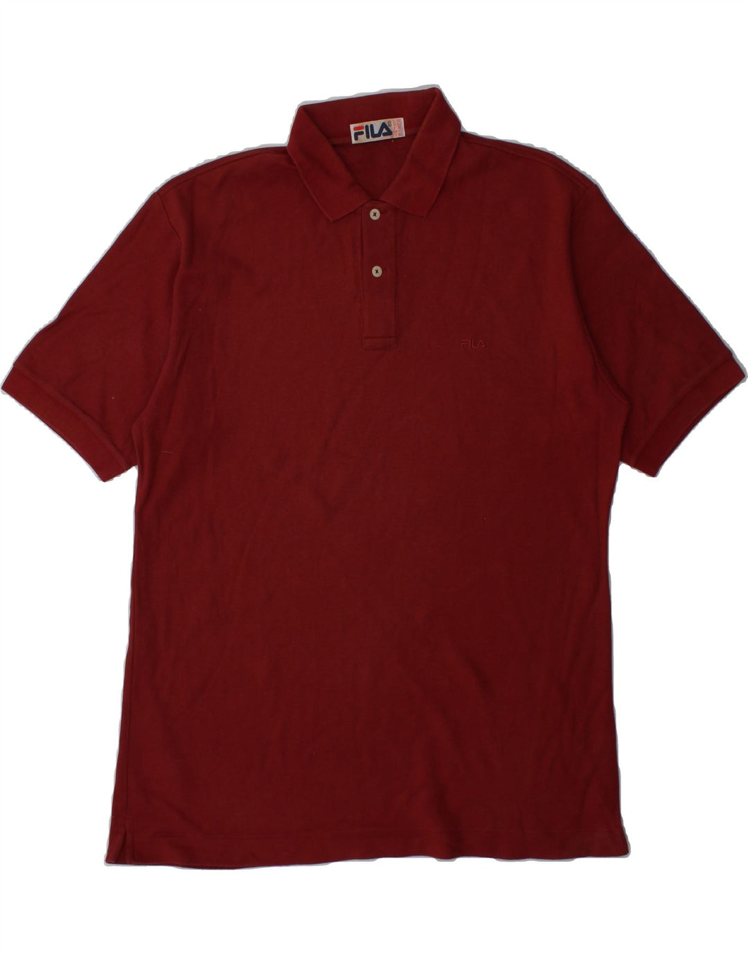 FILA Mens Polo Shirt Large Maroon Cotton Vintage Fila and Second-Hand Fila from Messina Hembry 