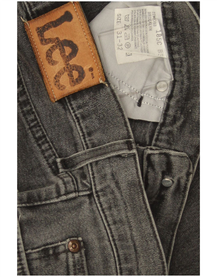 LEE Mens Brooklyn Straight Jeans  W31 L32 Grey Cotton