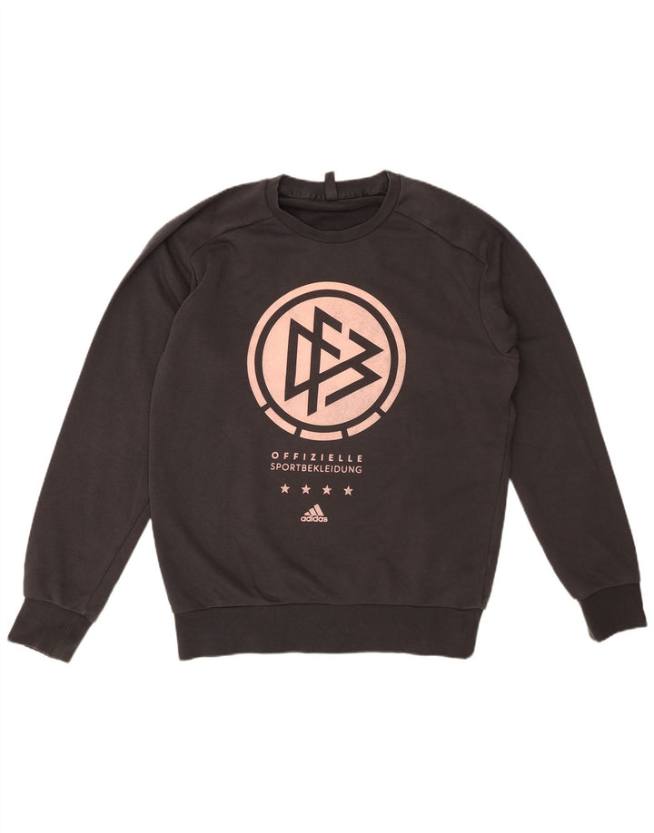 ADIDAS Mens Graphic Sweatshirt Jumper Medium Grey Cotton