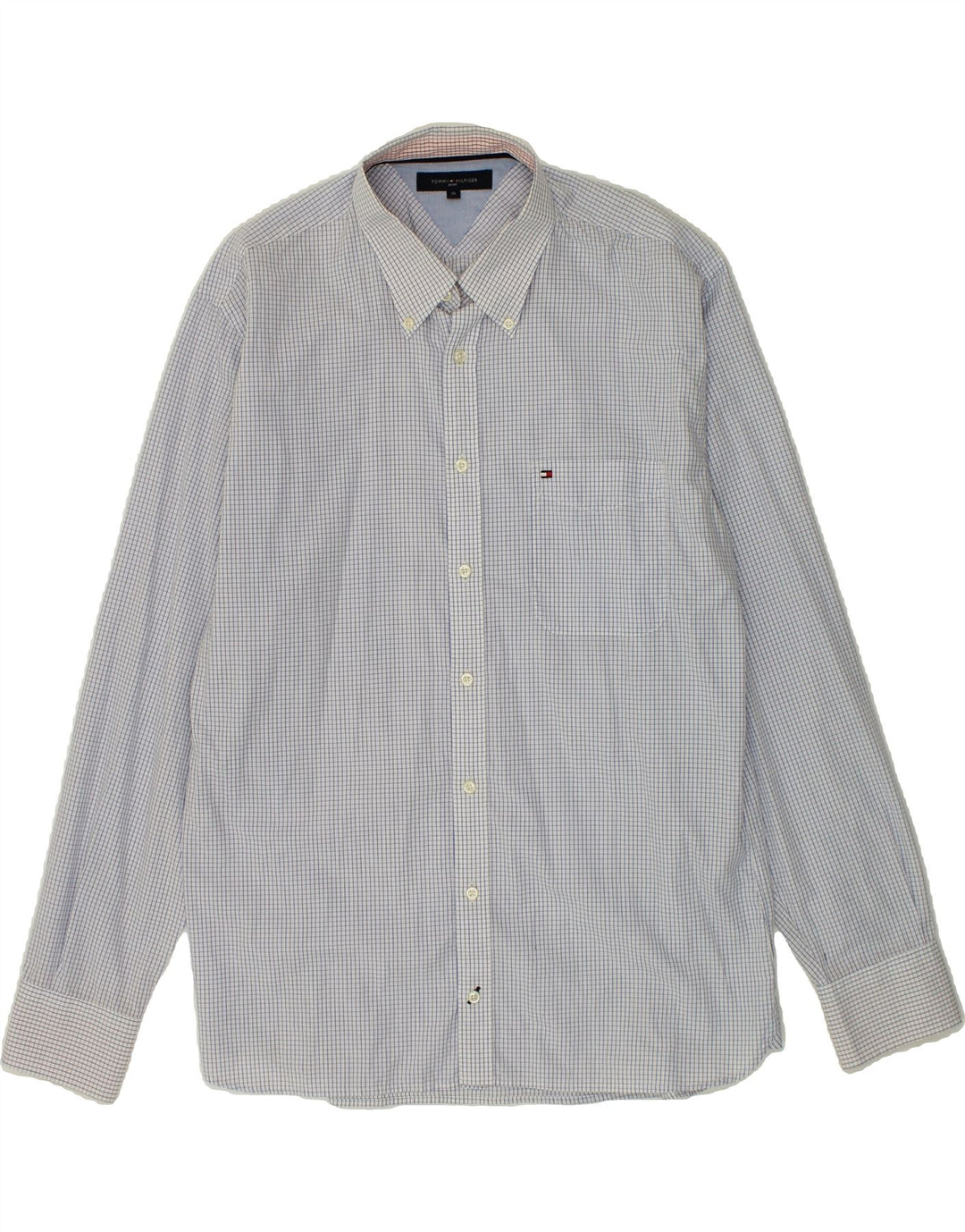 TOMMY HILFIGER Mens Shirt XL White Check Cotton Vintage Tommy Hilfiger and Second-Hand Tommy Hilfiger from Messina Hembry 