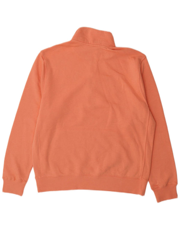 Nike Mens Zip Neck Sweatshirt Jumper Medium Orange Cotton